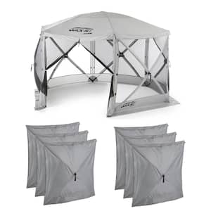 Portable Camping Outdoor Gazebo Canopy Tent and 6 Wind Panels