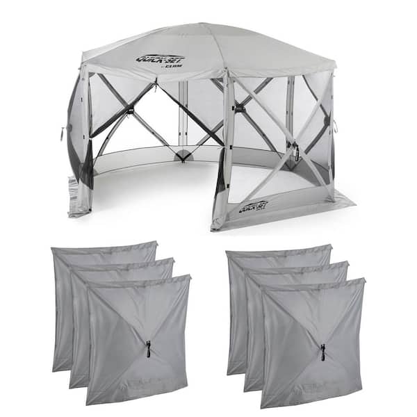 Clam Portable Camping Outdoor Gazebo Canopy Tent and 6 Wind Panels
