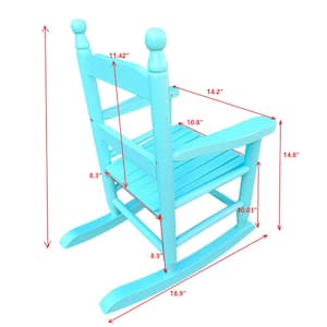 Light Blue Wood Outdoor Rocking Chair for Children Kids Ages 3 to 6