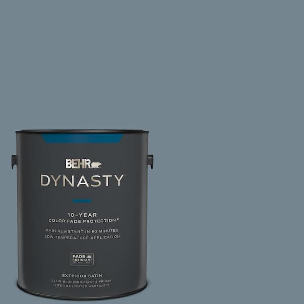 1 gal. #N480-5 Adirondack Blue Satin Enamel Exterior Stain-Blocking Paint & Primer