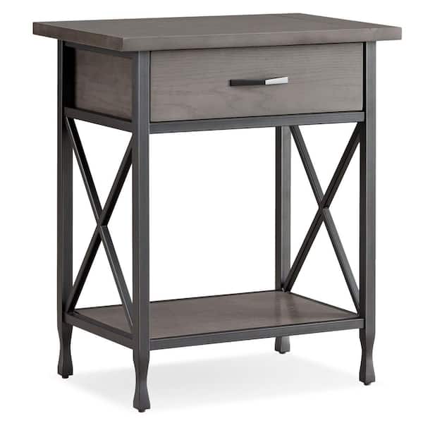 Leick Home Chisel & Forge Wood and Metal Night Stand with Drawer