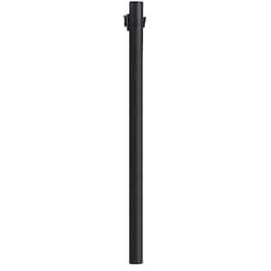 10 ft. Black Outdoor Direct Burial Lamp Post with Convenience Outlet and Dusk to Dawn Photo Sensor fits 3 in. Post Top