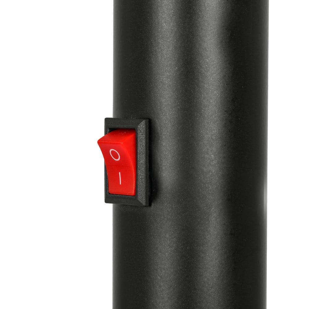 Mirage II Fiesta Black Aluminum Market Patio Umbrella with Solar LED Lights