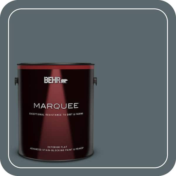 BEHR MARQUEE 1 gal. #N470-6 Whale Gray Flat Exterior Paint & Primer