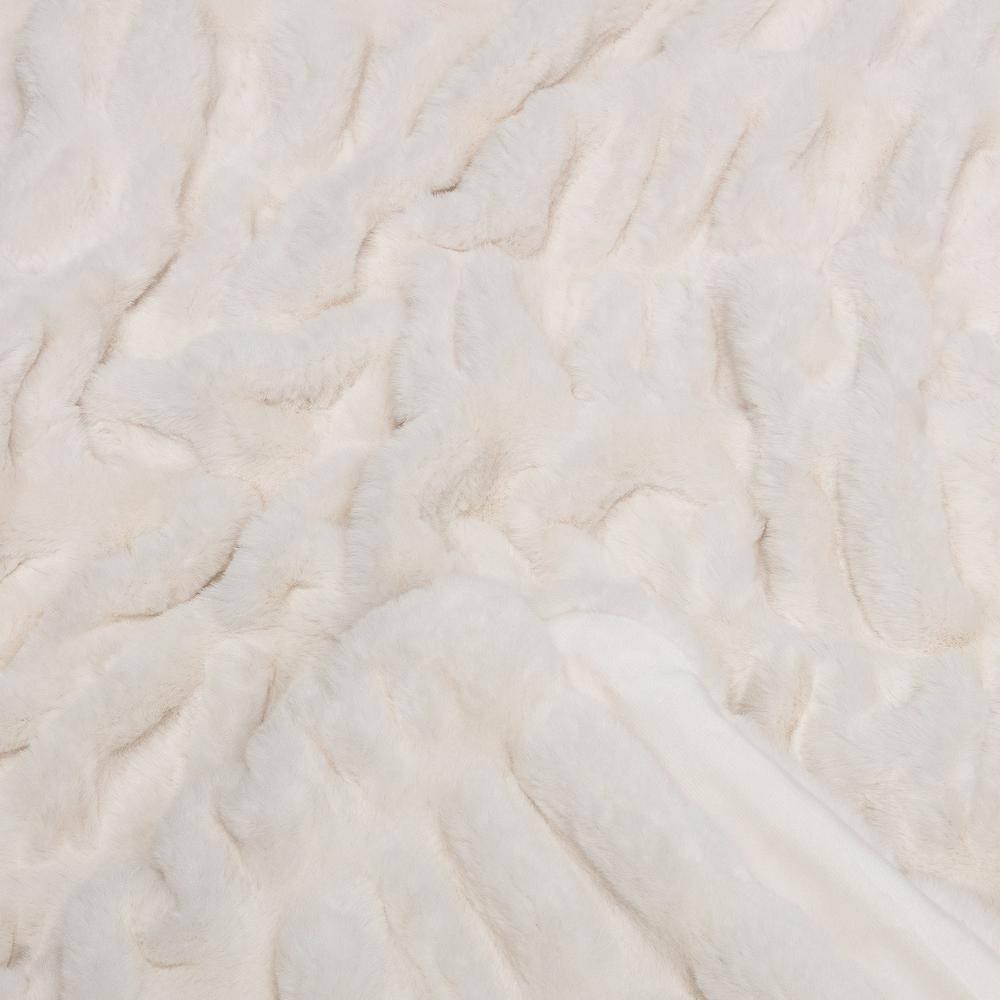 Queen Size White Faux Fur Reversible Blanket