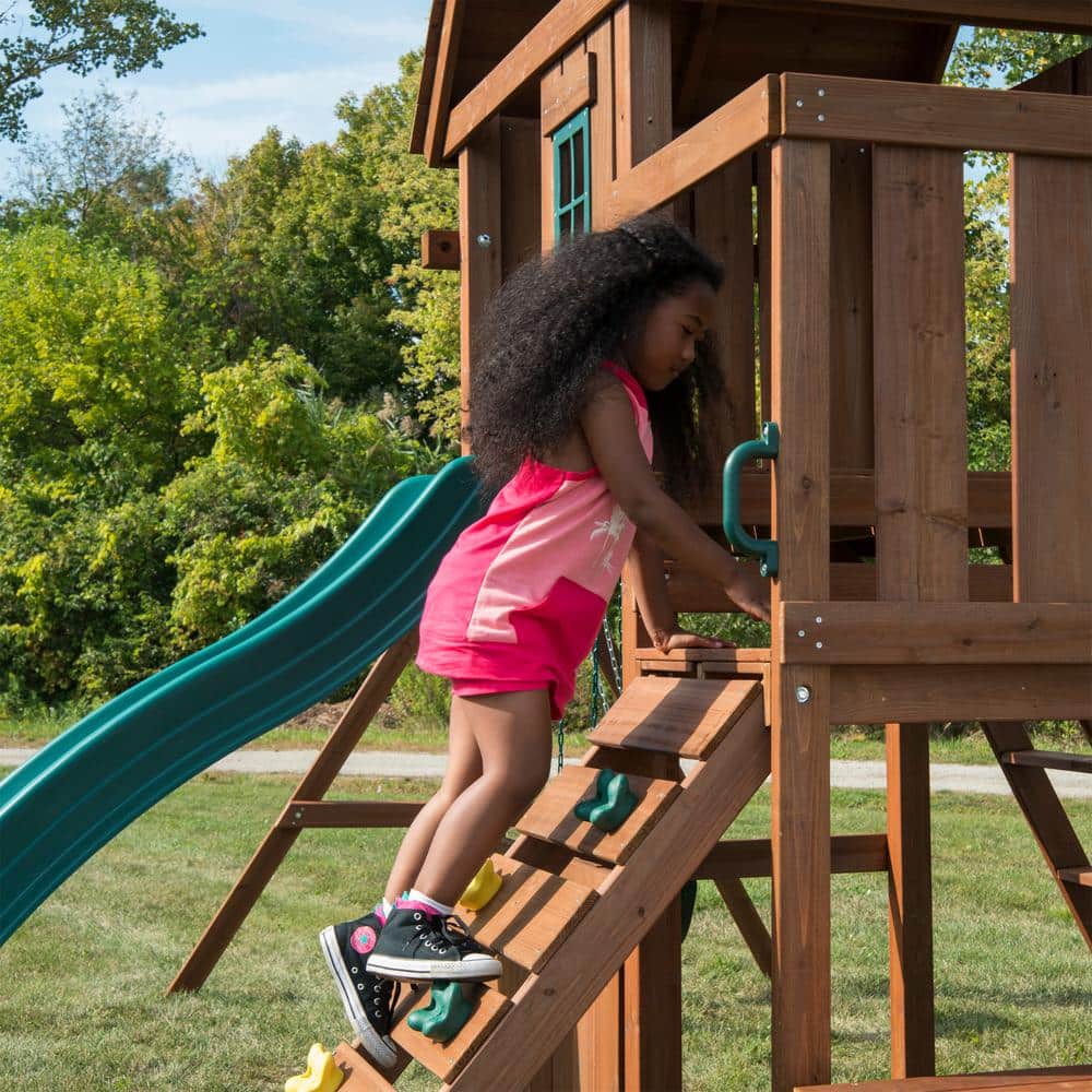 Knightsbridge Plus Large Wooden Swing Set with Canopy Roof