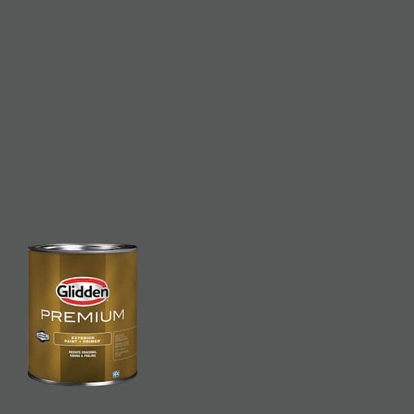 Glidden Premium 1 qt. PPG0997-7 Black Widow Semi-Gloss Exterior Latex Paint