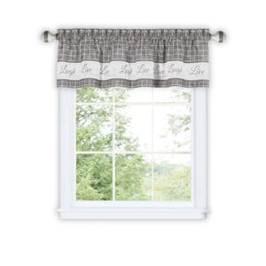 Live, Love, Laugh 14 in. L Polyester Window Curtain Valance in Grey