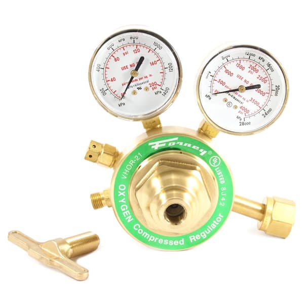 Forney 2-1/2 in. Side Mount, 450 Series Oxygen Regulator 87100 - The ...