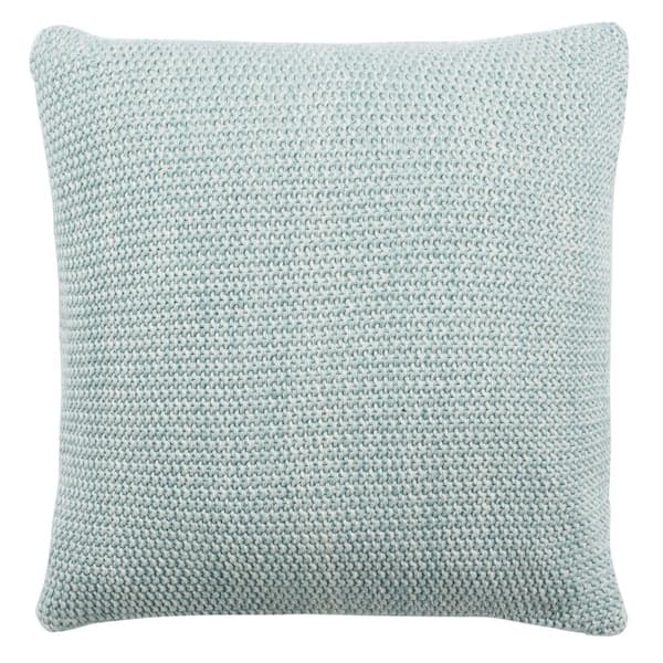 SAFAVIEH Liliana Knit Dull Blue/Natural 20 in. x 20 in. Throw Pillow