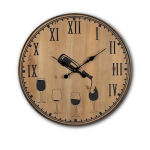 24 in. D 5'O Clock Somewhere Wood and Metal Wall Clock