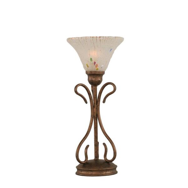 Swan Mini Bronze Table Lamp, Bronze And Glass Frosted Table Lamp