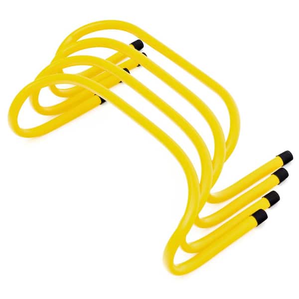 Trademark Innovations 6 in. Soccer Training Adjustable Agility Speed Hurdles (Yellow, Set of 4)