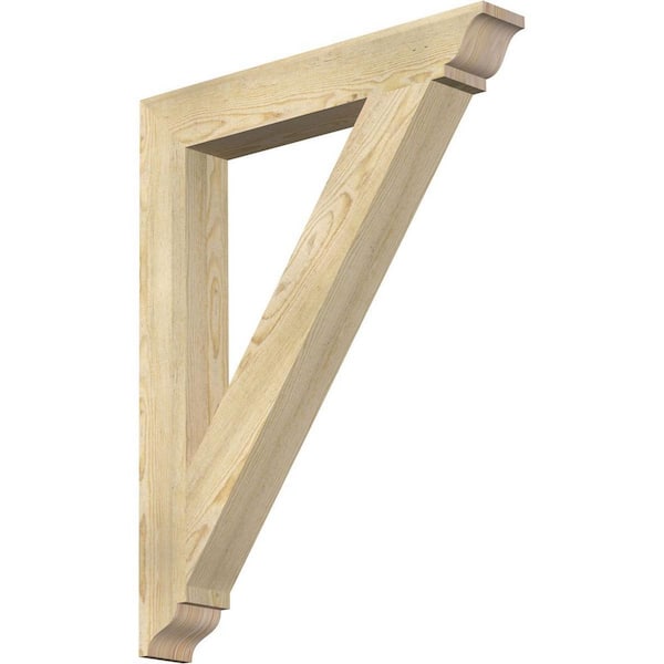 Ekena Millwork 4 in. x 36 in. x 28 in. Douglas Fir Traditional Rough Sawn Bracket