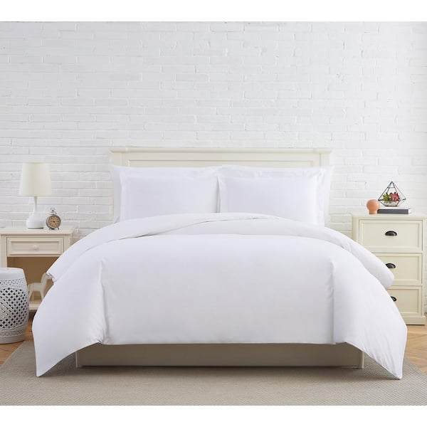 Southshore Fine Linens 300 TC 3-Piece White King/California King 100% Cotton Sateen Duvet Cover Set