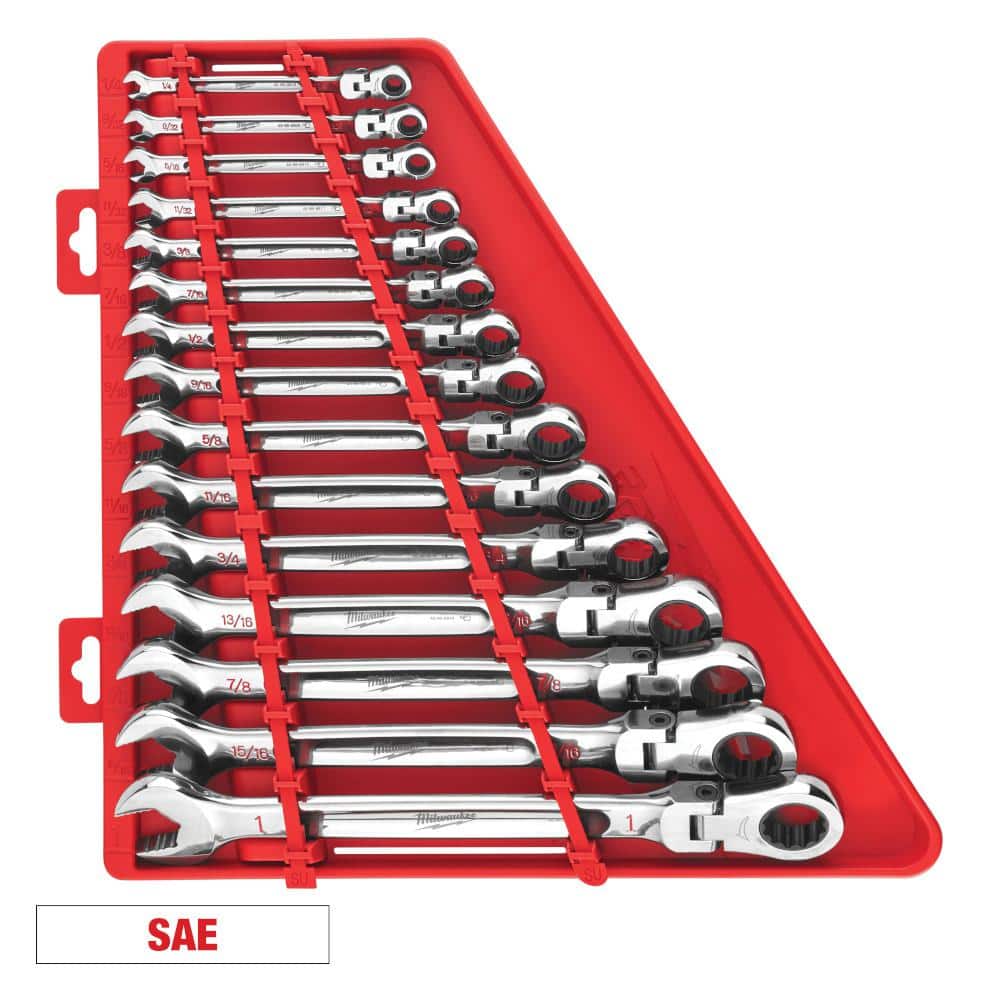 Milwaukee 144-Position Flex-Head Ratcheting Combination Wrench Set