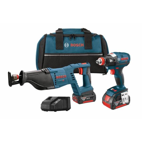 Bosch 18-Volt Lithium-Ion Cordless Electric Socket-Ready Impact Driver and Reciprocating Saw Combo Kit (2-Tool)
