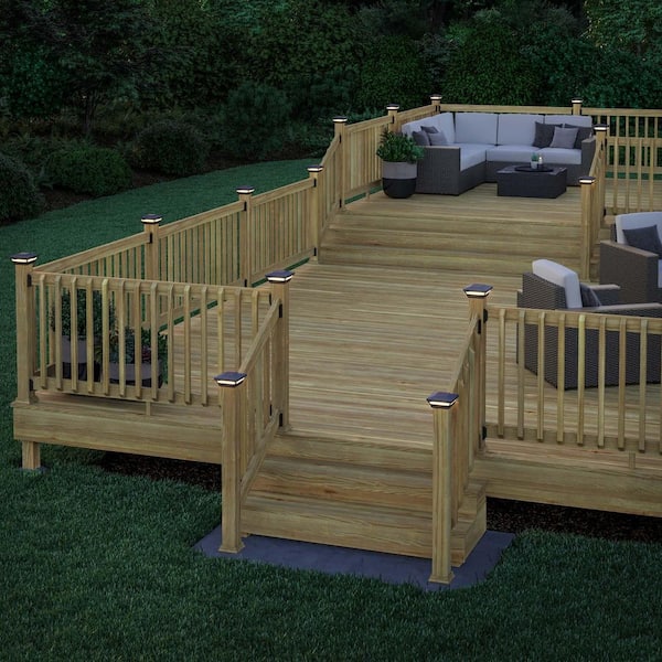 Omni 6 in. x 6 in. Black Plastic Solar Post Cap (2-Pack)