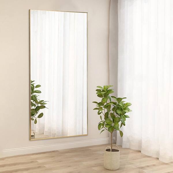 Floor Mirror Bowen Gold 18080, White And Gold Leaning Floor Mirror