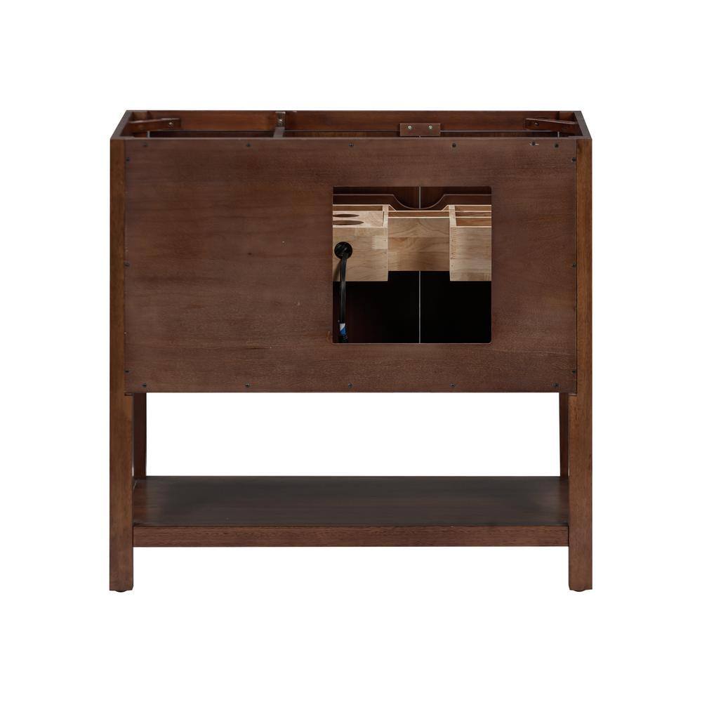 Zoe 36" Walnut Single Vanity with Matte Gold Hardware