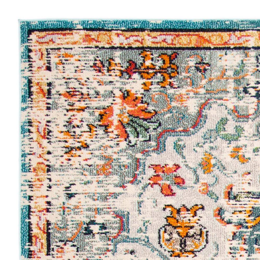 Chic Metro-Mod Grey & Light Blue 8' x 10' Synthetic Area Rug