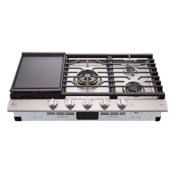 LG STUDIO 36 in. Gas Cooktop in Stainless Steel with 5