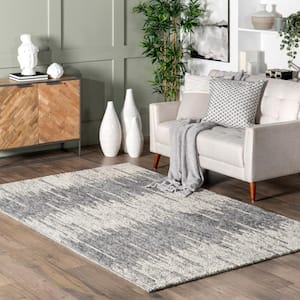 Harlan Abstract Lines Wool Area Rug Gray 6' ft. x 9' ft. Area Rug