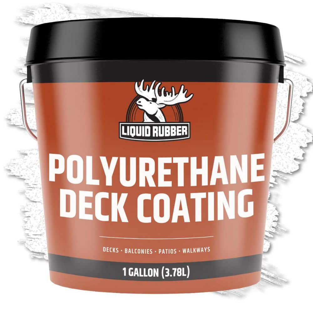 1 Gal. Textured White, Polyurethane Deck Coating, Synthetic Rubber, Flat, E