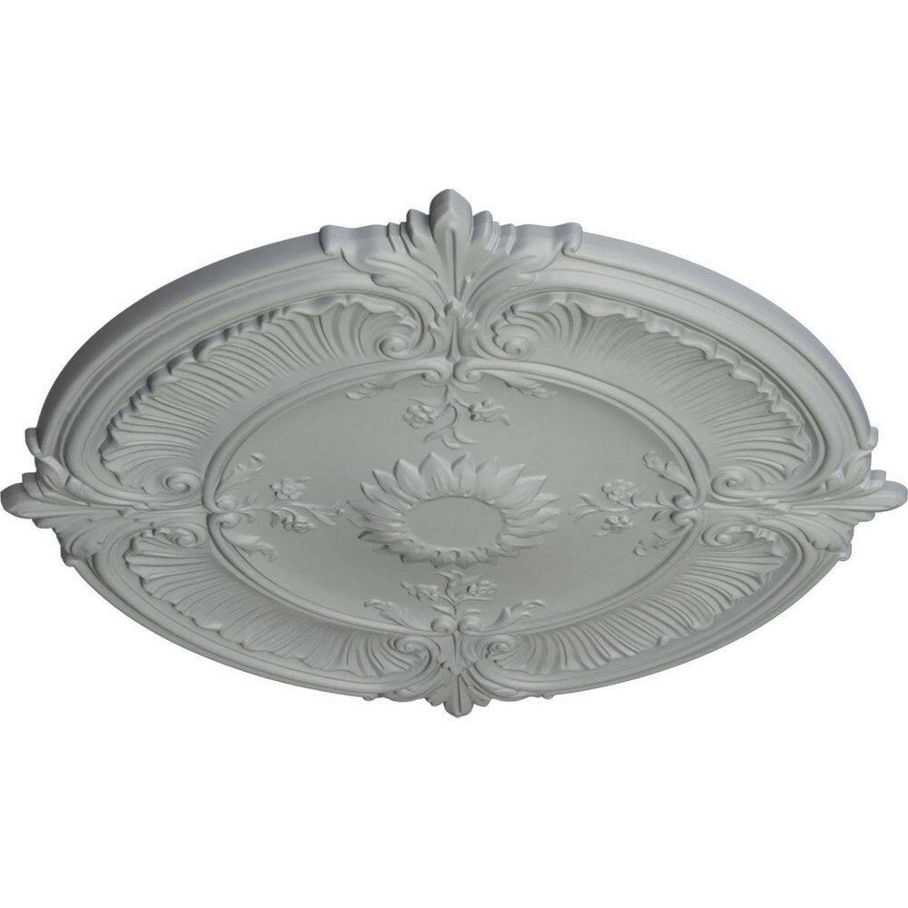 Primed Gray Urethane Rose Ceiling Medallion, 18" Diameter