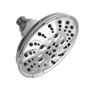 Pivotal 5-Spray Patterns 1.75 GPM 6 in. Wall Mount Fixed Shower Head with H2Okinetic in Lumicoat Chrome