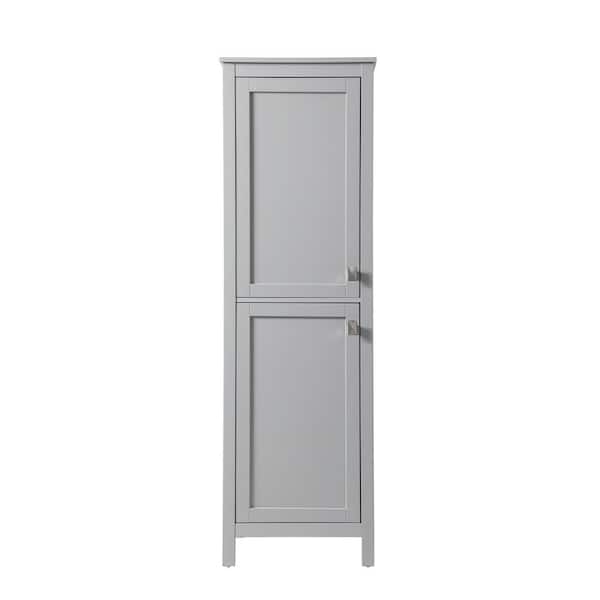 Timeless Home 20 in. W x 22 in. D x 65 in. H Gray Freestanding Linen Cabinet