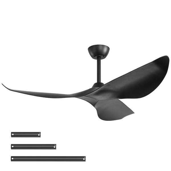 FEKZO 38 in. Indoor Black Downrod Mount Standard Ceiling Fan for