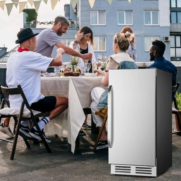 15 in. 127 Can (12 oz.) Built-in/Freestanding Stainless Steel Door Beverage Cooler