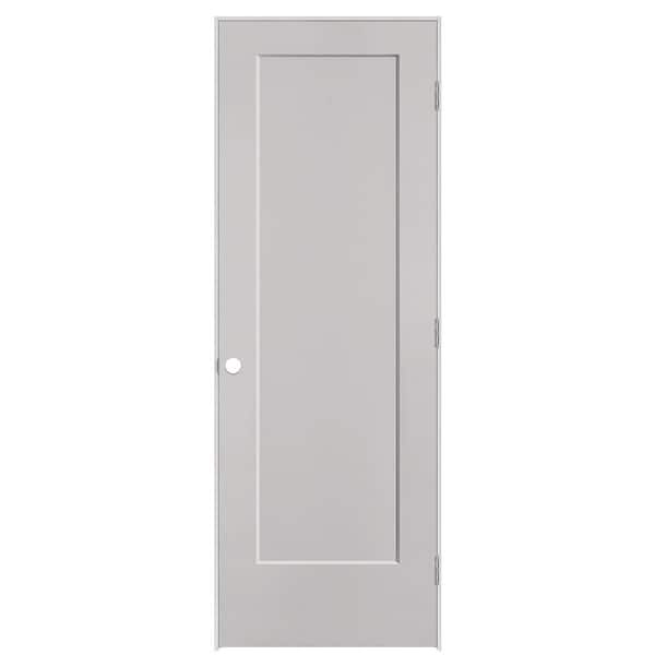 Masonite 28 in. x 80 in. 1-Panel Lincoln Park Left-Hand Hollow Core Silver Bullet Molded Composite Single Prehung Interior Door