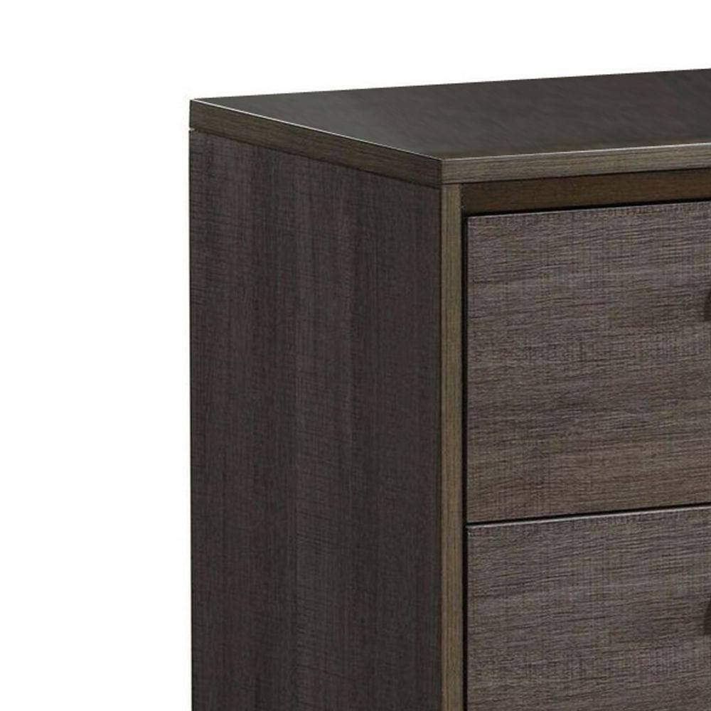 Sleek Gray Solid Wood 2-Drawer Nightstand