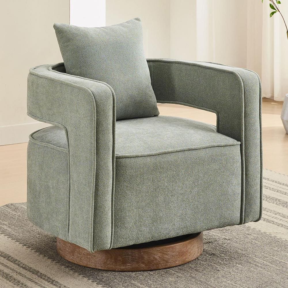 29.1 in. W Versatile 360° Swivel Linen Blend Accent Chair with Plush Cushi