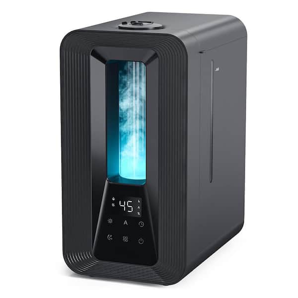 6L Cool Mist Humidifier Top Fill 50H Runtime Dual 360° Nozzles 500 sq. ft. Coverage 7 LED Colors