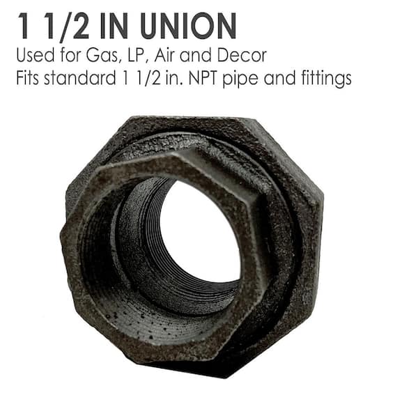 STZ 1-1/2 in. Black Iron Union 310 U-112 - The Home Depot