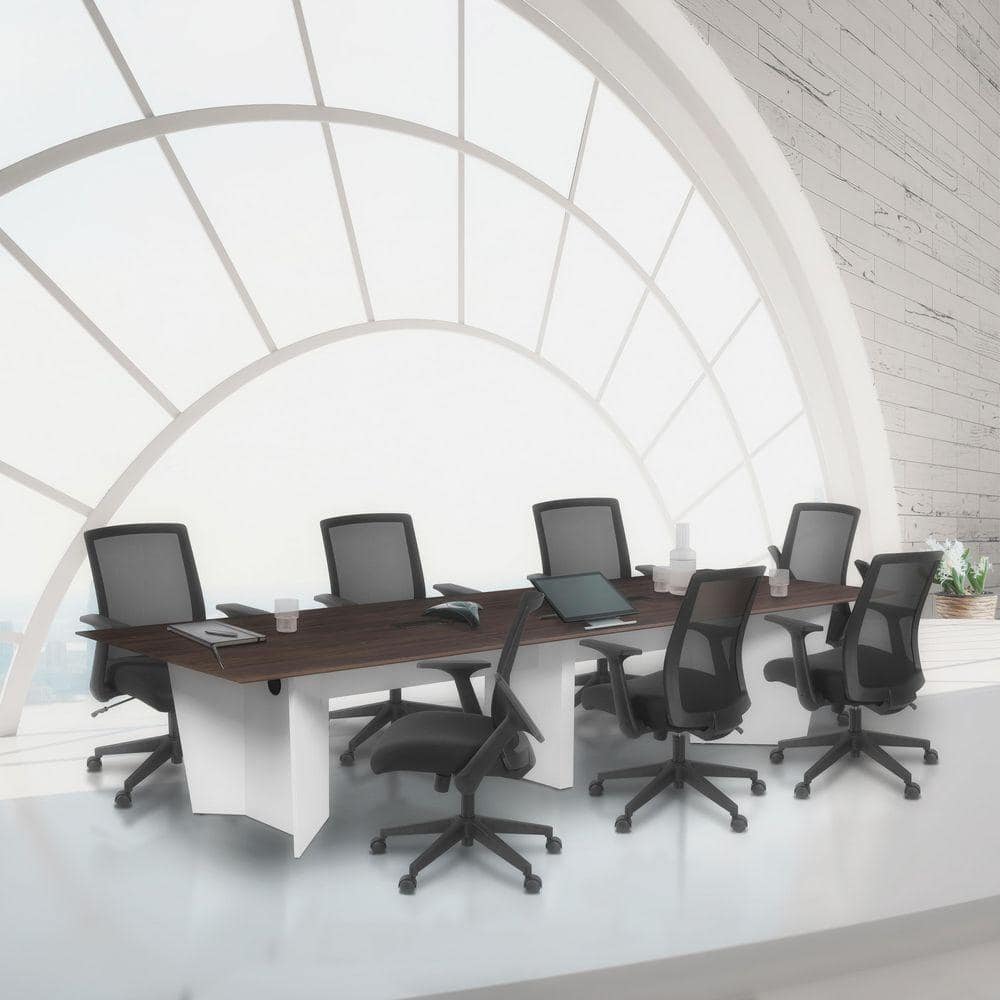 Regency Array 144 in. Neo Walnut Conference Table with Power Data ...
