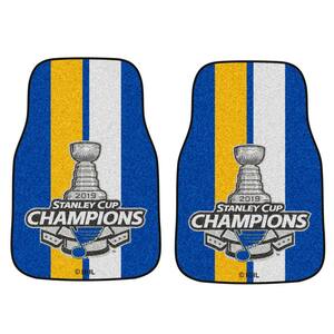 St. Louis Blues 2019 Stanley Cup Champions 17in. X 27in. 2 Piece Front Carpet Car Mat Set