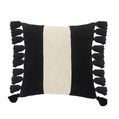 black fuzzy pillow