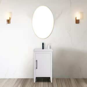 20 in. W x 15.8 in D x 34 in. H Single Sink Bathroom Vanity Cabinet in White with Ceramic Top