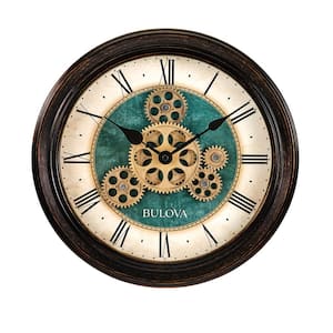 Traditional 12.8 in. Wall Clock with Black Metal Case and Independent Gears