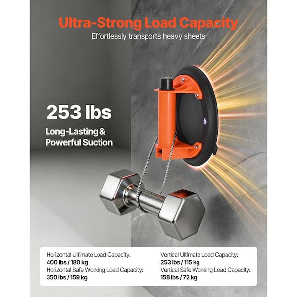 VEVOR Glass Suction Cup 8 In. Heavy Duty Industrial Vacuum Suction Cup - View #5