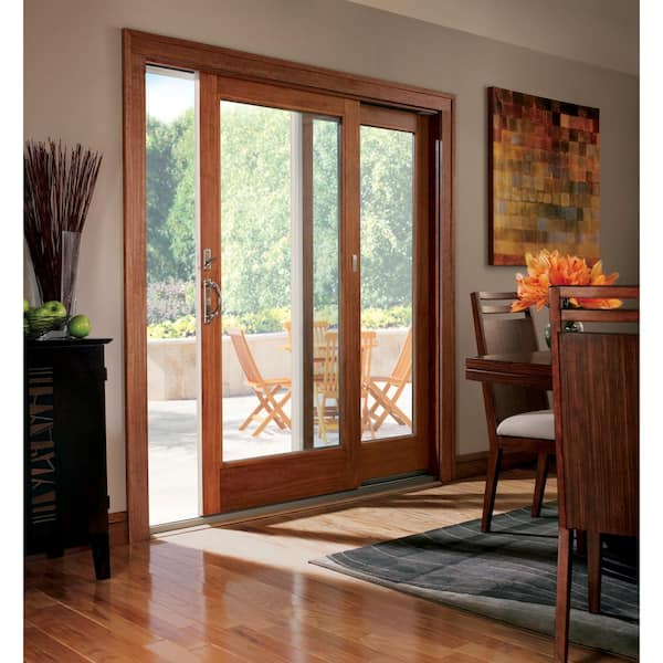 71-1/4 in. x 79-1/2 in. 400 Series White Right-Hand Frenchwood Gliding Patio Door with Pine Interior and White Hardware