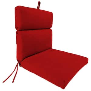 Sunbrella 22" x 44" Canvas Logo Red Solid Rectangular French Edge Outdoor Chair Cushion