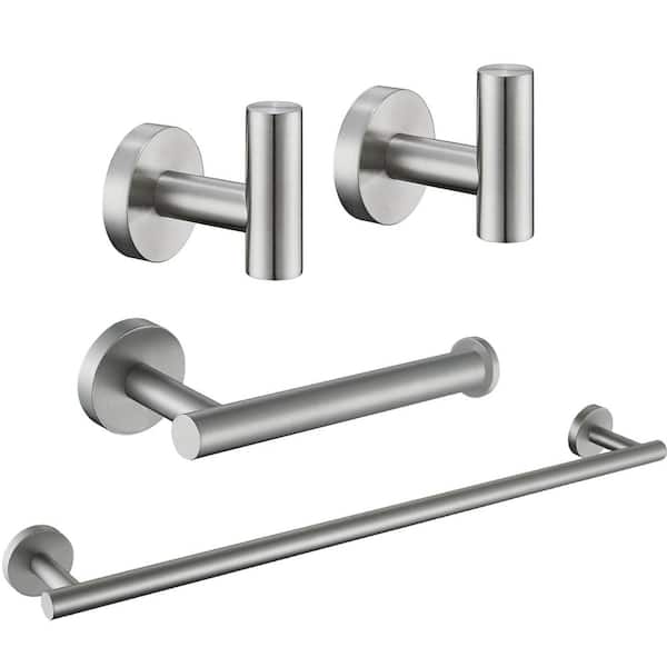 ruiling 4 -Piece Bath Hardware Set with Mounting Hardware in Brushed Nickel