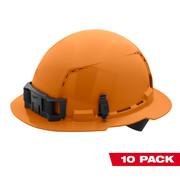 BOLT Orange Type 1 Class C Full Brim Vented Hard Hat with 4-Point Ratcheting Suspension (10-Pack)