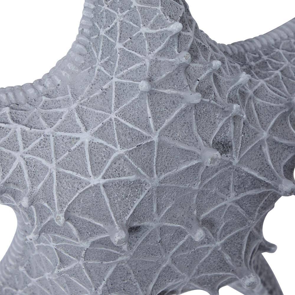 Gray Resin Starfish Wall Sculpture with Twisted Cord Accent