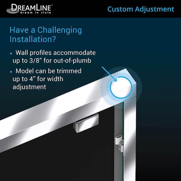 DreamLine Encore 56 in. to 60 in. W x 76 in. H Sliding Semi